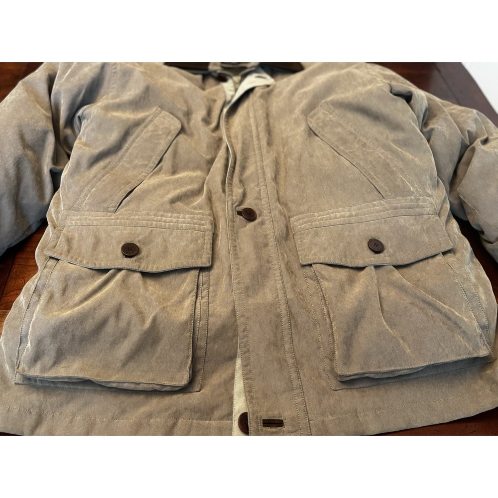 Roundtree & Yorke Men's Large Heavy Lined Barn Chore Jacket Large Brown Khaki - Picture 3 of 7